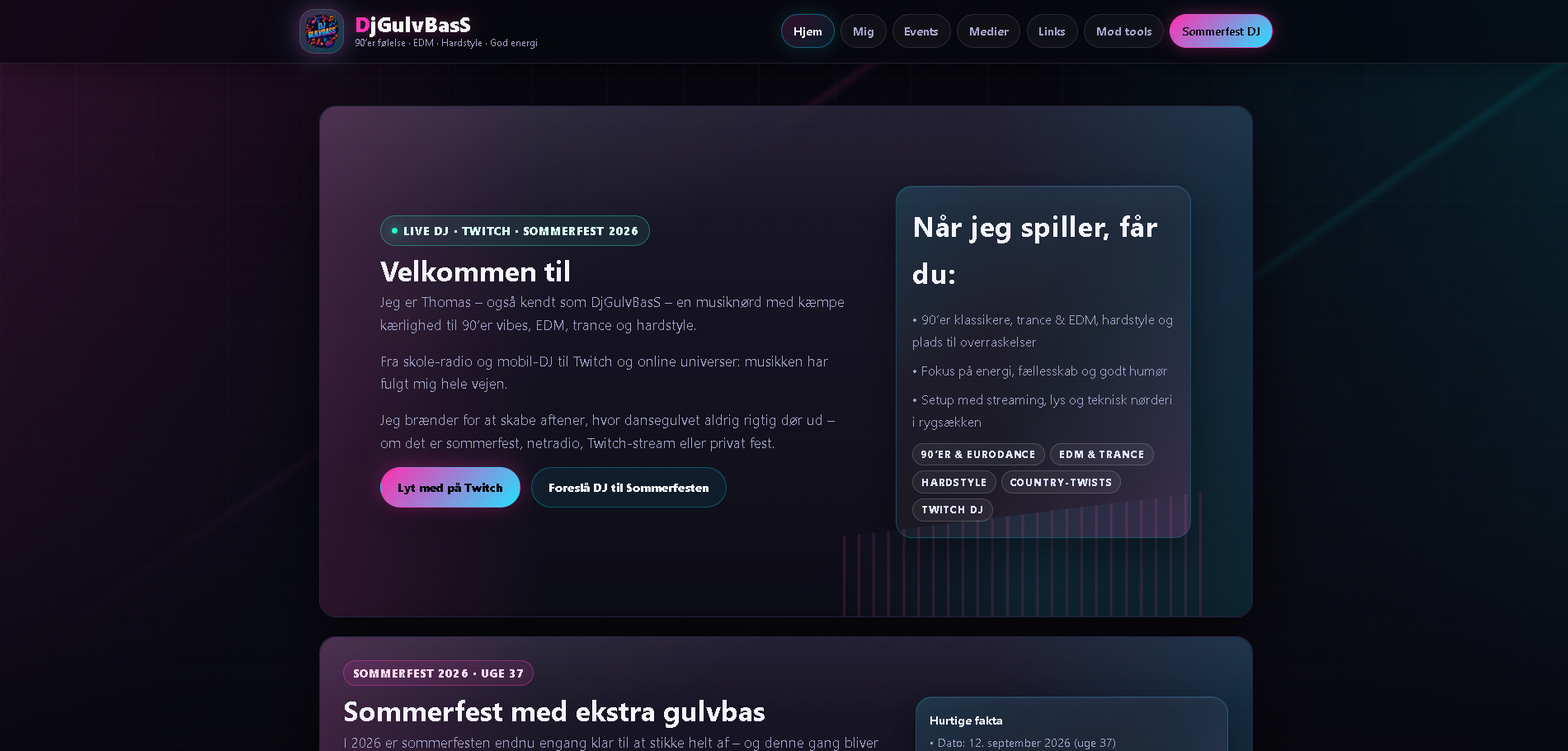 DjGulvBasS.dk – DJ / Artist Website