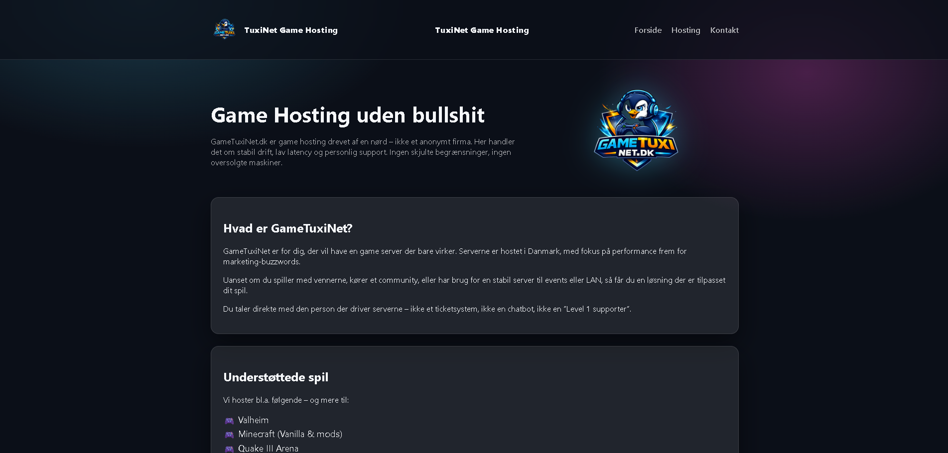 GameTuxiNet.dk – Game Hosting